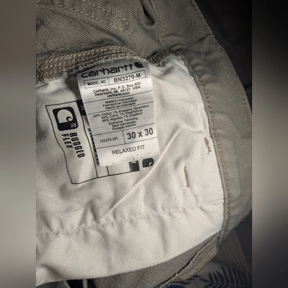 Carhartt Beige Work Pants Size 30x30 - Picture 7 of 11